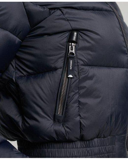 Superdry Blue Fuji Cropped Hooded Jacket