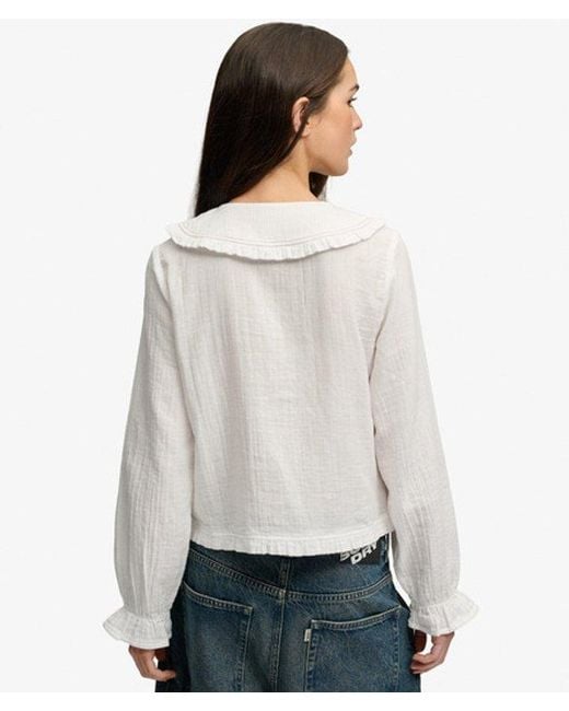 Superdry White & Co Collared Long Sleeve Top