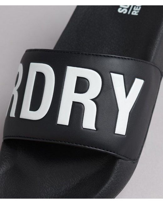 Superdry Black & Co Code Core Pool Sliders