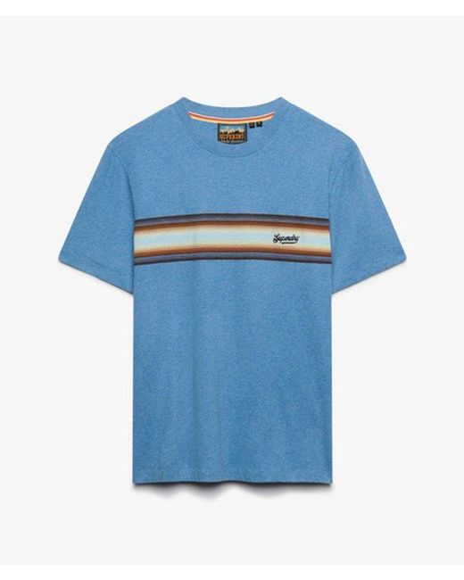 Superdry Blue & Co Outdoor Stripe Logo Relaxed T-shirt for men