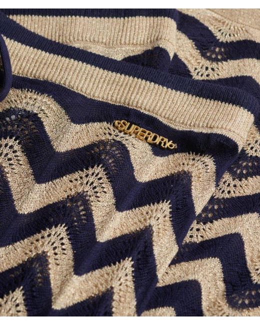 Superdry Blue & Co Zigzag Knit Wide Trousers