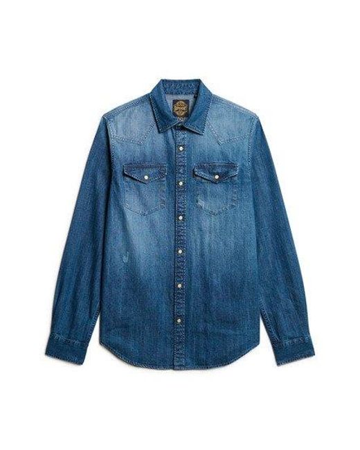 Superdry Blue 'Vintage Western Shirt for men