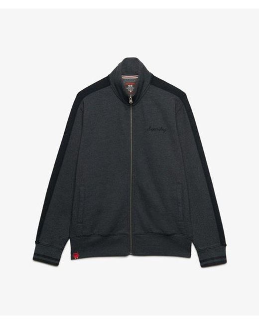 Superdry Gray Satin Applique Track Top for men