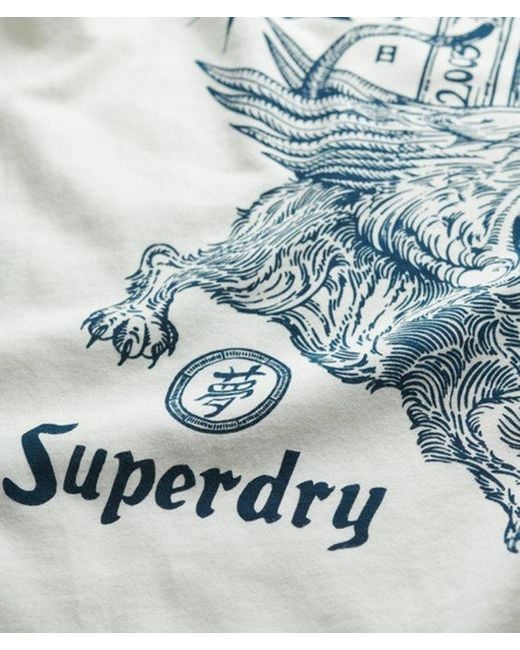 Superdry Tokyo Narrative Losse T-shirt in het White voor heren