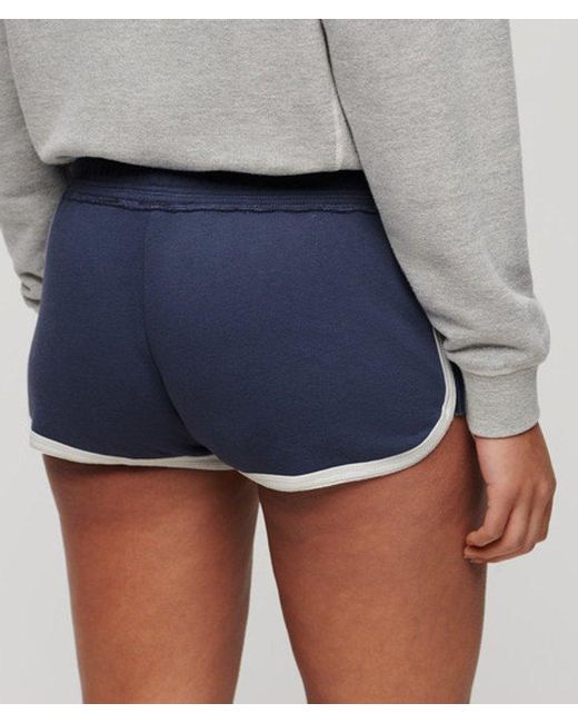 Superdry Blue & Co Ladies Striped Athletic Essential Logo Racer Shorts