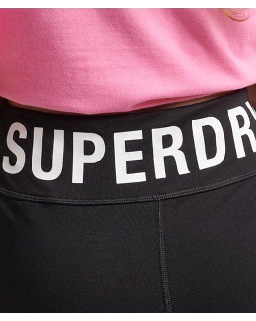 Superdry Elastic Logo Cycle Shorts Black