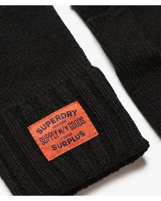 Superdry Black Workwear Knitted Gloves