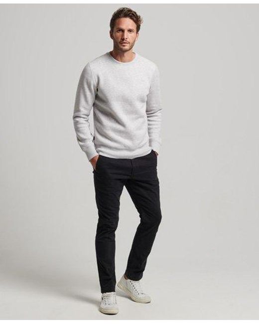 Superdry Gray Vintage Logo Embroidered Crew Sweatshirt for men