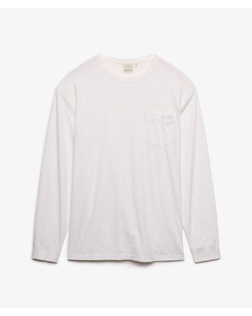 Superdry White Bench X & Co Bench Boxy Long Sleeve Pocket Top for men