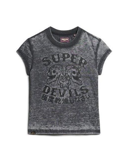 Superdry Retro Rocker-t-shirt Met Korte Mouwen in het Black