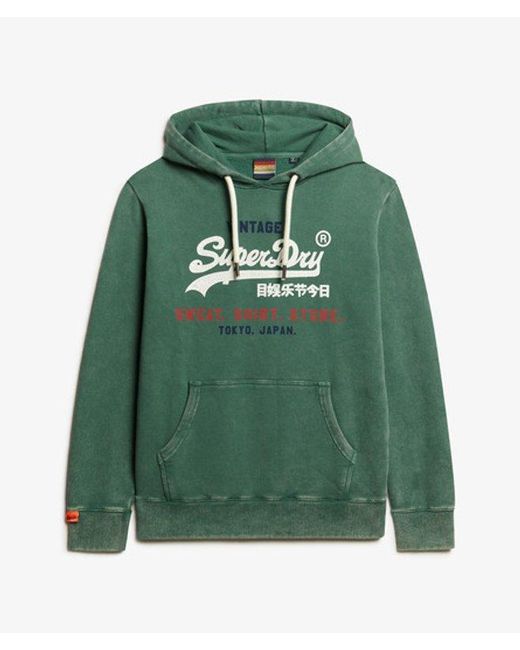 Superdry Green & Co Vintage Logo Cali Relaxed Hoodie for men