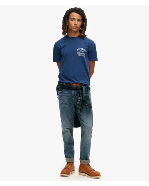 Superdry Blue & Co Copper Label Chest Graphic T-shirt for men