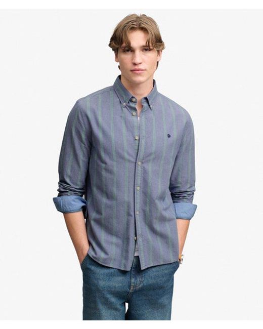 Superdry Blue & Co Preppy Oxford Long Sleeve Shirt for men