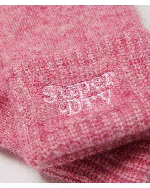 Superdry Pink & Co Ribbed Knitted Gloves