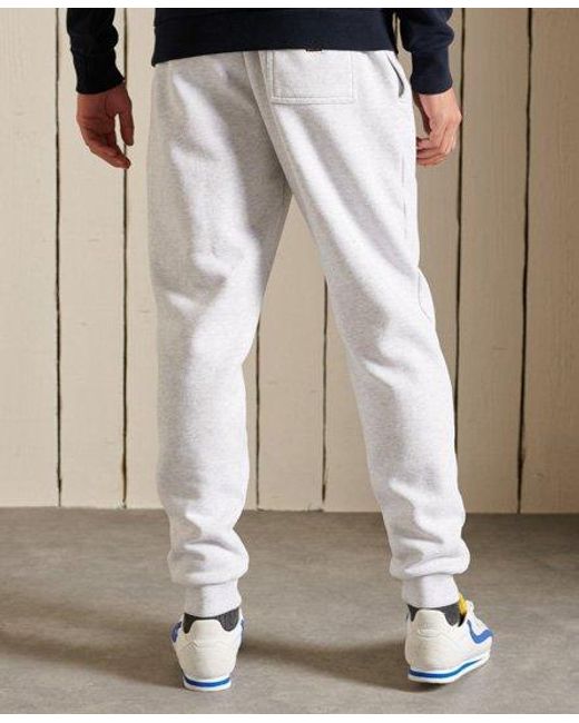 Superdry Gray Script Style College Joggers Glacier Marl for men