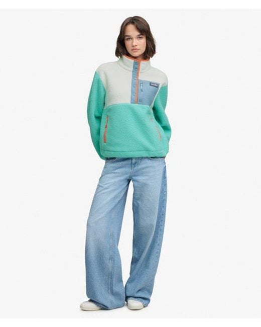 Superdry Green & Co Colour Block Fleece Pullover