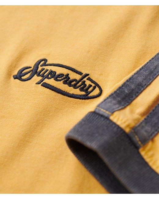 Superdry Yellow & Co Essential Logo Retro Striped T-shirt for men