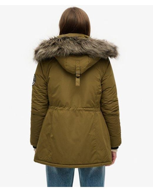 Superdry Green Ashley Everest Parka Coat