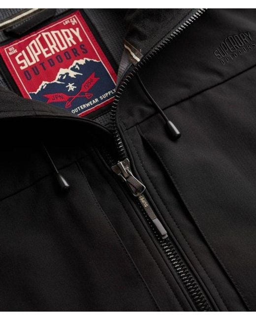 Superdry Black & Co Hooded Softshell Trekker Jacket for men