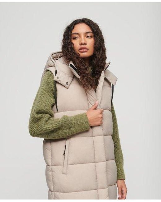 Superdry Natural Hooded Ripstop Longline Gilet