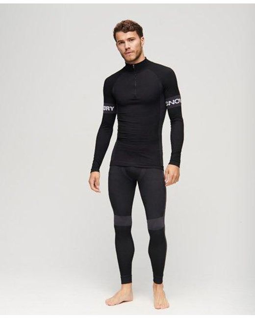 Pour des s impression du logo sport legging sous-couche sans coutures Superdry pour homme en coloris Black
