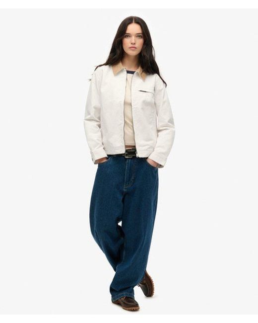 Superdry Blue & Co Cord Collar Barn Jacket