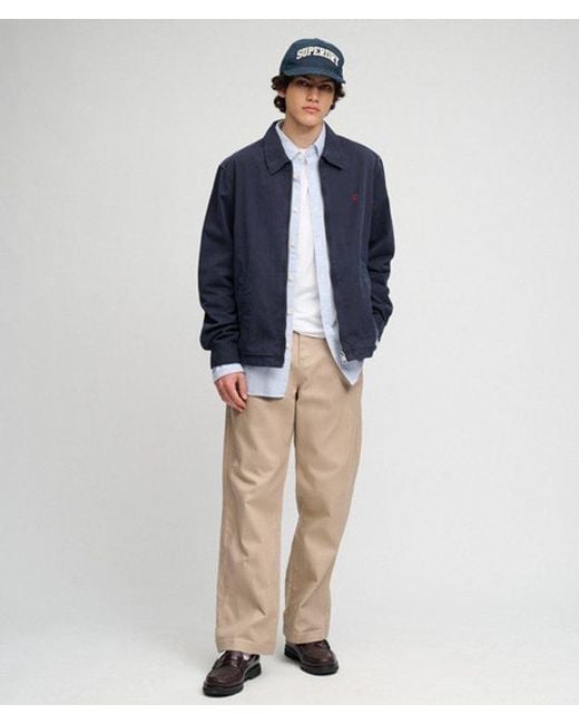 Superdry Blue Lightweight Preppy Harrington Jacket for men