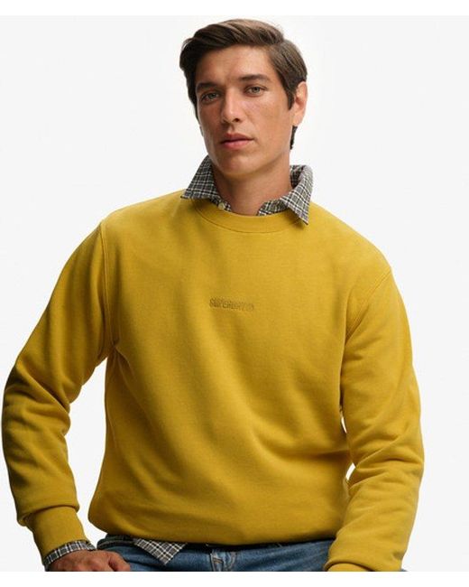 Superdry Yellow & Co Micro Logo Crew Sweatshirt for men