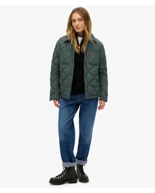Superdry Doorgestikte Chore Liner Jas in het Green