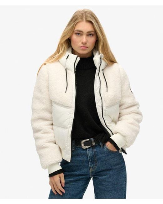 Superdry Natural & Co Ladies Everest Slim Fit Colourblock Bomber Hybrid Jacket