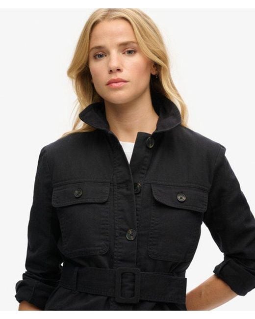 Superdry Black & Co Cotton Belted Safari Jacket