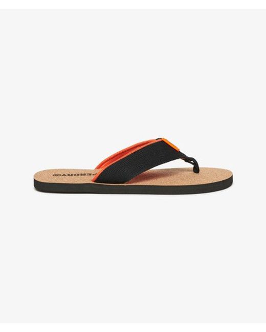 Superdry Black & Co Cork Graphic Flip Flops for men