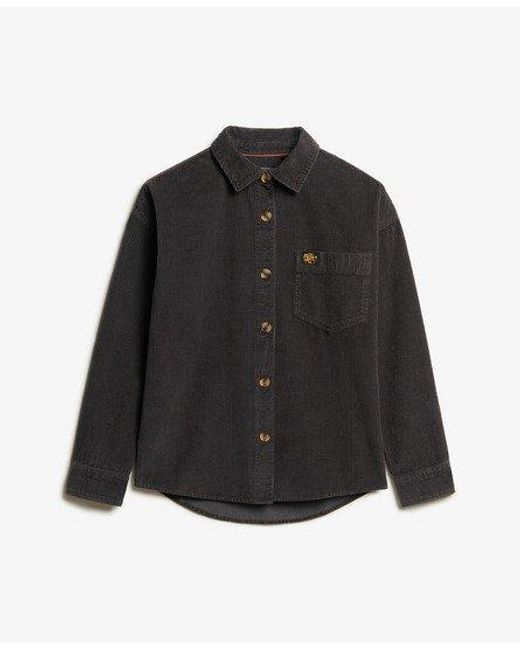 Superdry Black Chunky Cord Overshirt