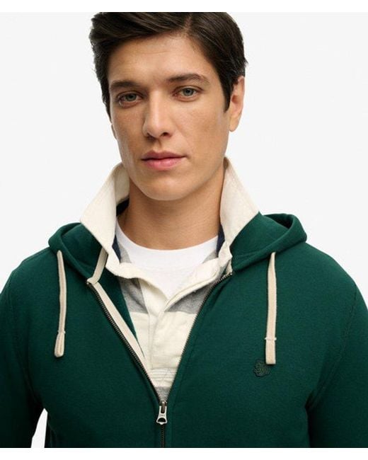 Superdry Green & Co Monogram Embroidered Zip Hoodie for men