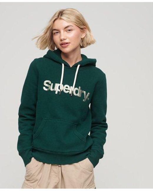 Superdry Metallic Core Logo-hoodie in het Green