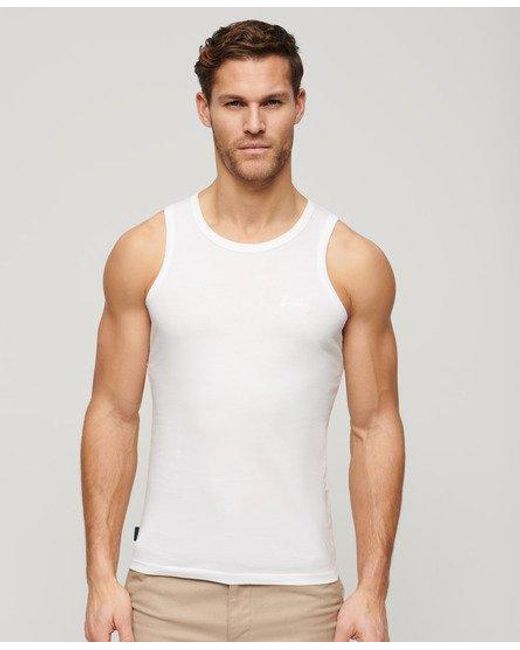 Superdry White Essential Logo Vest Top for men