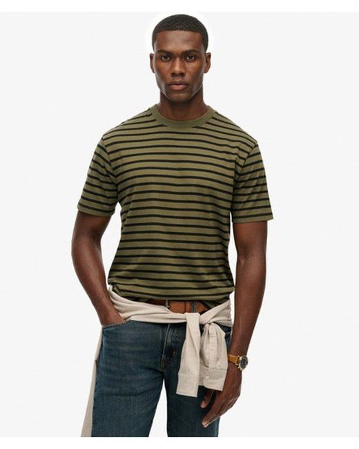 Superdry Green The Merchant Store- Stripe T-Shirt for men