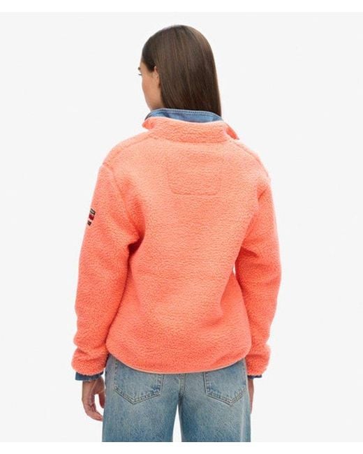 Superdry Orange Outdoor Half Zip Fleece