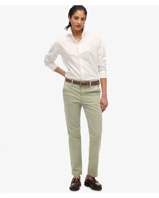 Superdry Chino Met Halfhoge Taille in het Natural