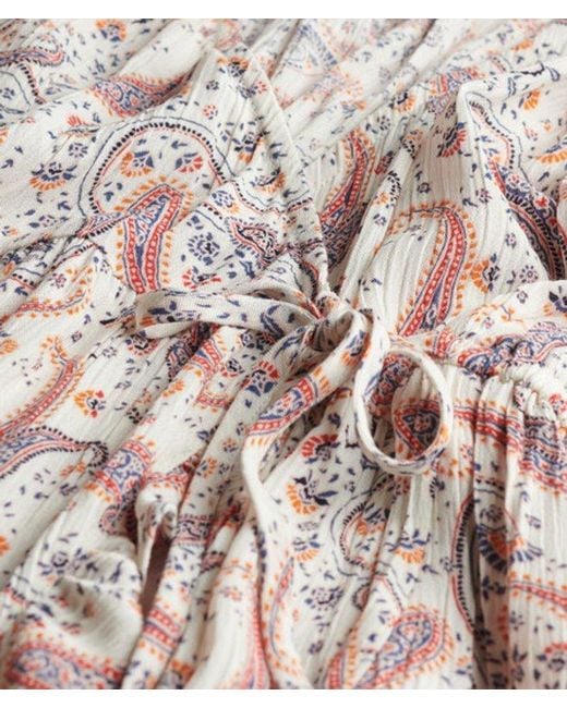 Superdry Pink Paisley Print Short Sleeve Mini Wrap Dress
