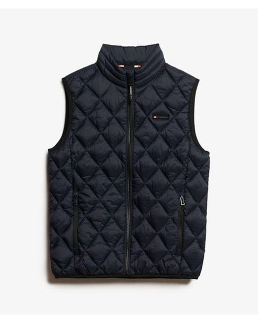 Superdry Blue Diamond Quilt Fuji Lite Gilet for men