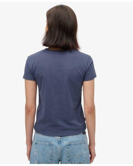 Superdry Blue Essential Logo Fitted T-shirt