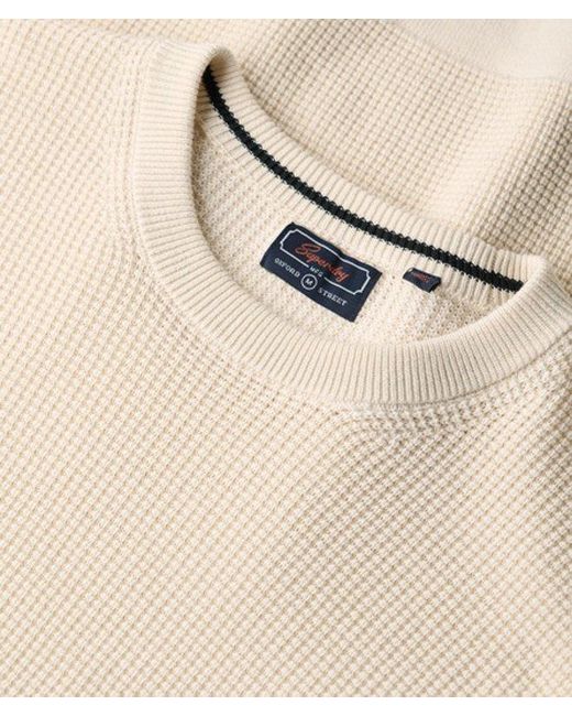 Superdry Natural Classic Knitted Textured Crew Jumper for men