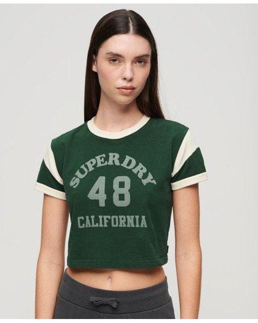 Superdry Green Athletic Graphic Ringer T-shirt