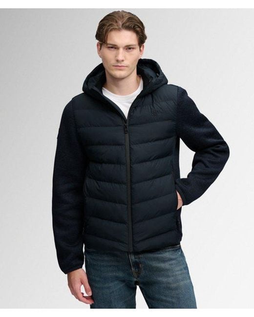 Superdry Blue & Co Hooded Storm Knit Hybrid Jacket for men