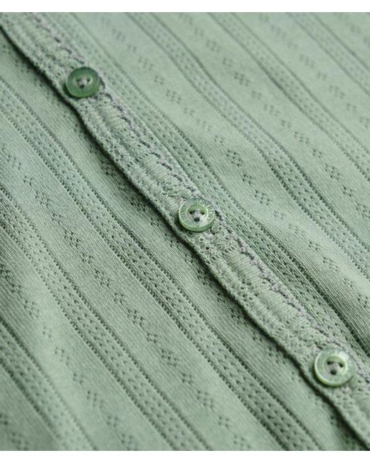 Superdry Green & Co Athletic Essential Pointelle Cardigan