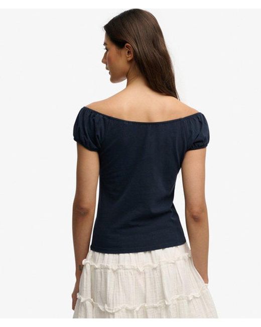 Superdry Blue & Co Athletic Essentials Ruched Top