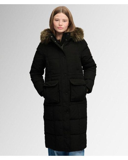 Superdry Black & Co Everest Long Puffer Coat