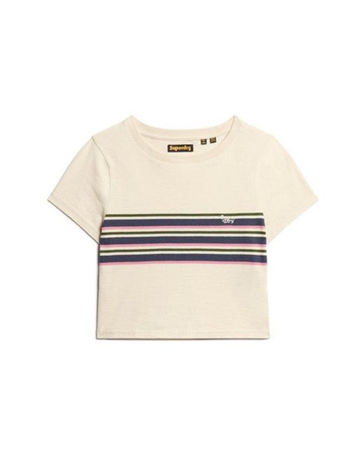 Superdry Blue & Co Vintage Stripe Crop T-shirt