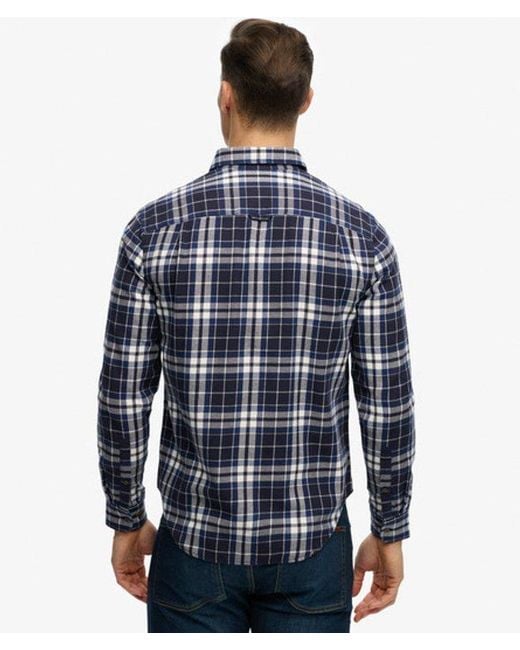 Superdry Blue & Co Long Sleeve Cotton Lumberjack Shirt for men